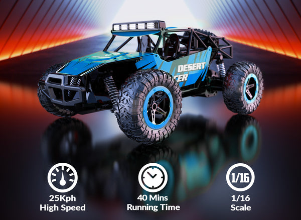 Racent 1:16 Scale All-Terrain Remote Control Rock Crawler Desert Racer (blue)