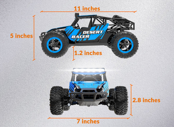 Racent 1:16 Scale All-Terrain Remote Control Rock Crawler Desert Racer (blue)