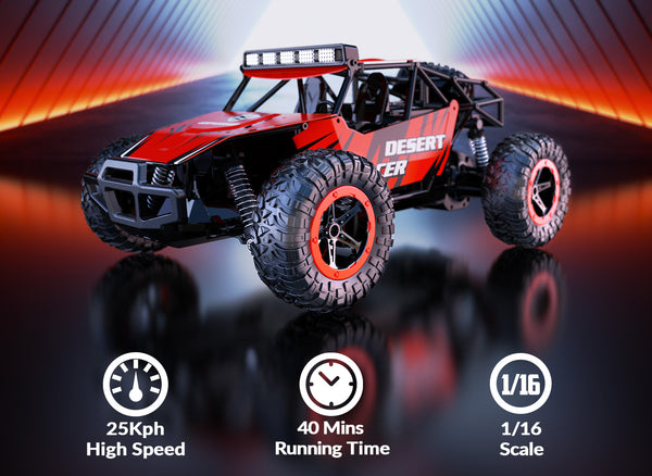 RACENT Desert Racer 1/16 RC Car for Kids All Terrain Remote Control Car RC Rock Crawler