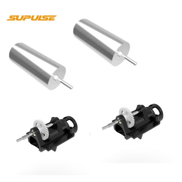 Supulse 2 Sets Power Engine - 2pcs Gear Box & 2pcs Motor Coreless φ10mm for 4CH Small Planes WITH REPAIRING HOLE