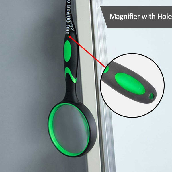 Multipurpose 10X HD thickened magnifying glass with 75MM Lens Magnifier and Non-Slip Soft Handle (Green) - EXHOBBY