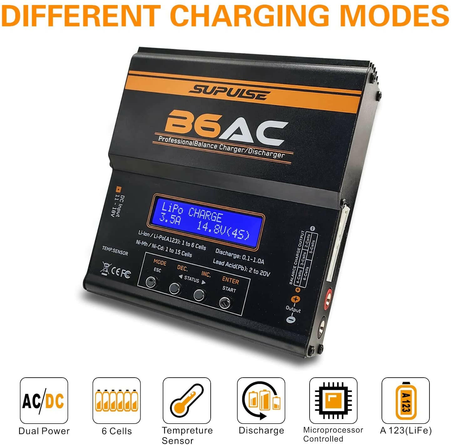 SUPULSE iMAX B6AC 1-6S AC/DC Lipo RC Battery Balance Charger Discharger - EXHOBBY