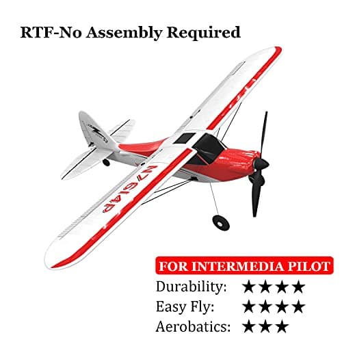 VOLANTEXRC Sport Cub 500 4Ch RC Trainer Airplane w- 6-Axis Gyro One-key Aerobatic Park flyer (761-4)RTF.