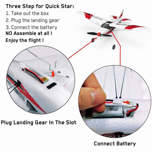 VOLANTEXRC Trainstar Mini Beginner Airplane with Xpilot Gyro System (761-1) PNP.