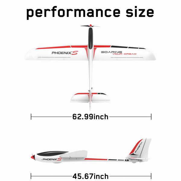 PhoenixS 4 Channel Glider with 1600MM Wingspan and Streamline ABS Plastic Fuselage and (742-7) PNP.