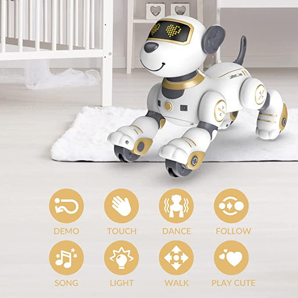 STEMTRON Programmable Interactive & Smart Dancing Remote Control Robot Dog Toy for Kids(Gold).