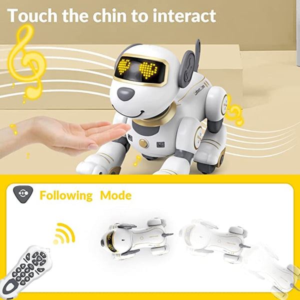 STEMTRON Programmable Interactive & Smart Dancing Remote Control Robot Dog Toy for Kids(Gold).