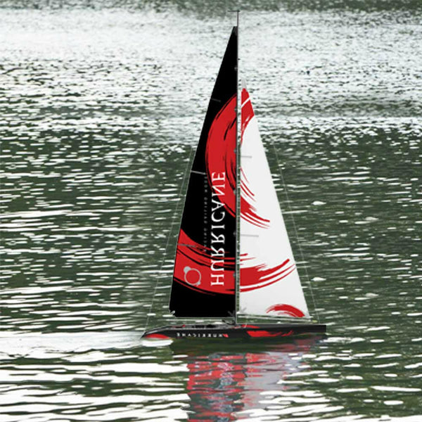 Hurricane 2 Channel Sailboat with 1 Meter Hull Length and ABS Plastic Waterproof Hull (791-2) RTR - EXHOBBY