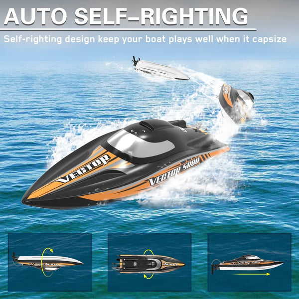 Vector SR80 45mph Super High Speed Boat with Auto Roll Back Function and ABS Plastic Hull (798-4) RTR - EXHOBBY