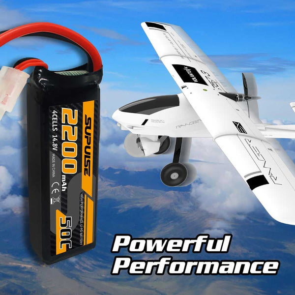 SUPULSE 2pcs 14.8V 4S 2200mAh 50C Lipo Battery with XT60 Plug - EXHOBBY